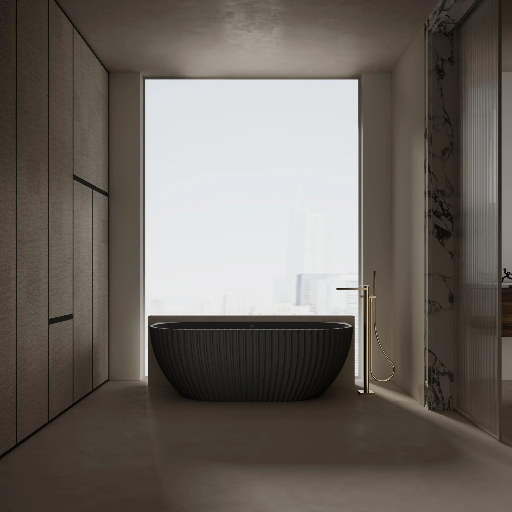 67 Inch MonBlari VENUS Series Wall-Mounted Bathtub
