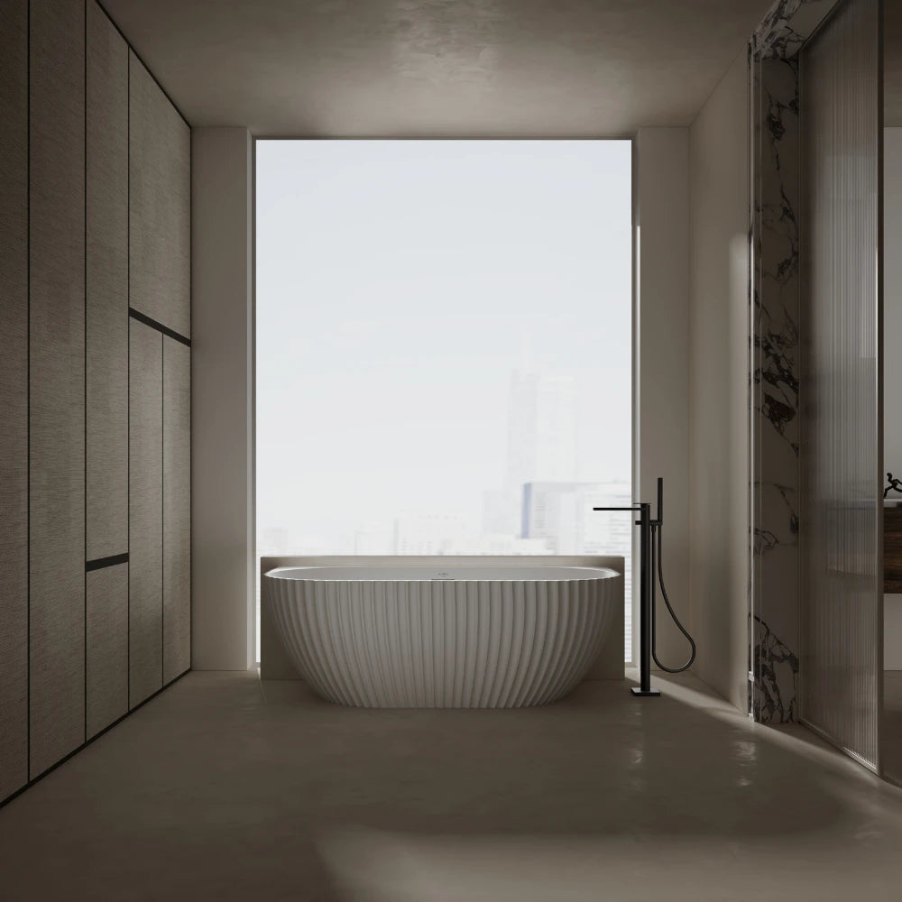 67 Inch MonBlari VENUS Series Wall-Mounted Bathtub