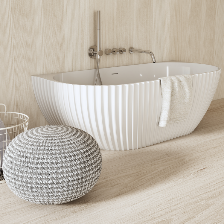 MonBlari VENUS Series Wall-Mounted Bathtub Side View