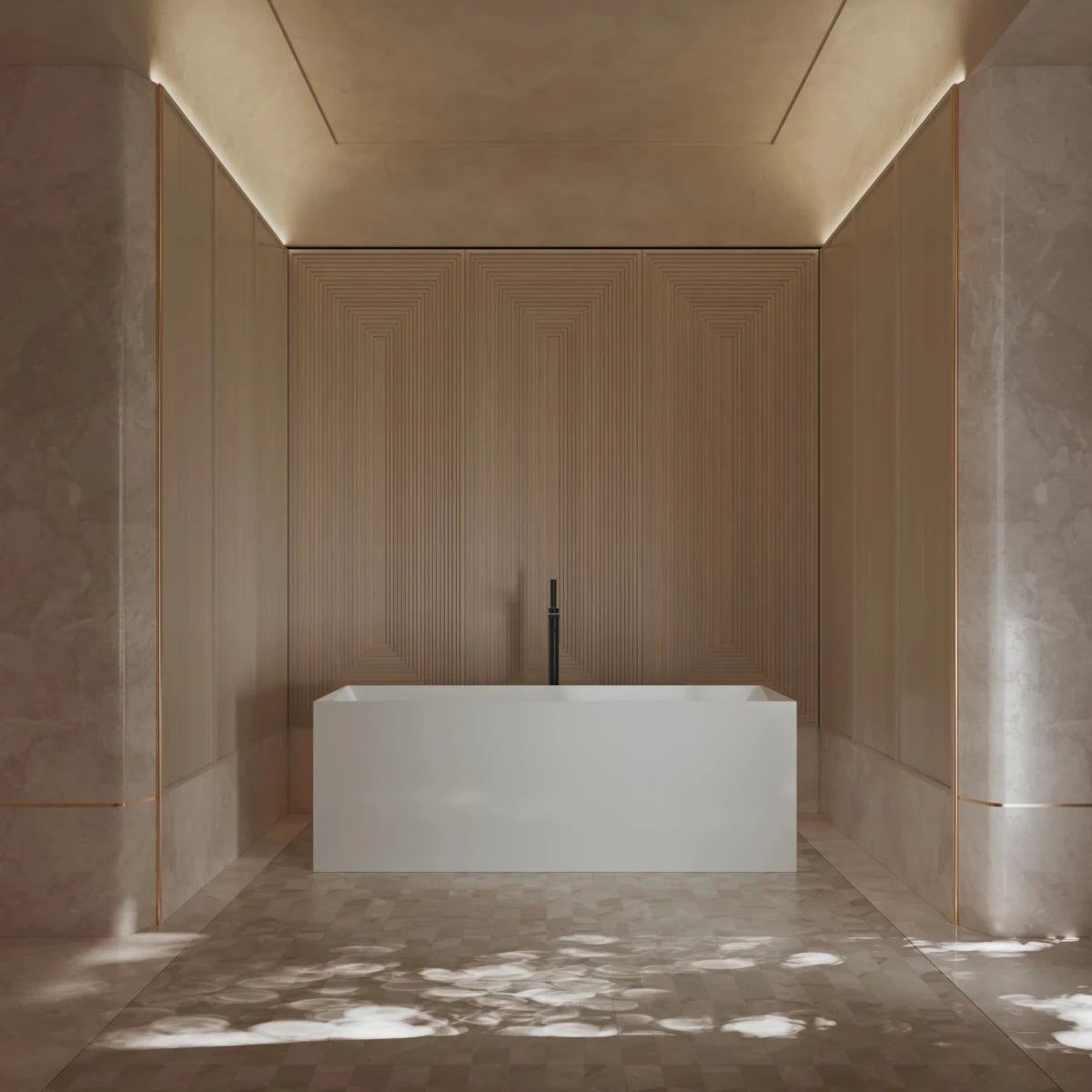 Monblari Acrylic Bathtub Freestanding Soaker Tub