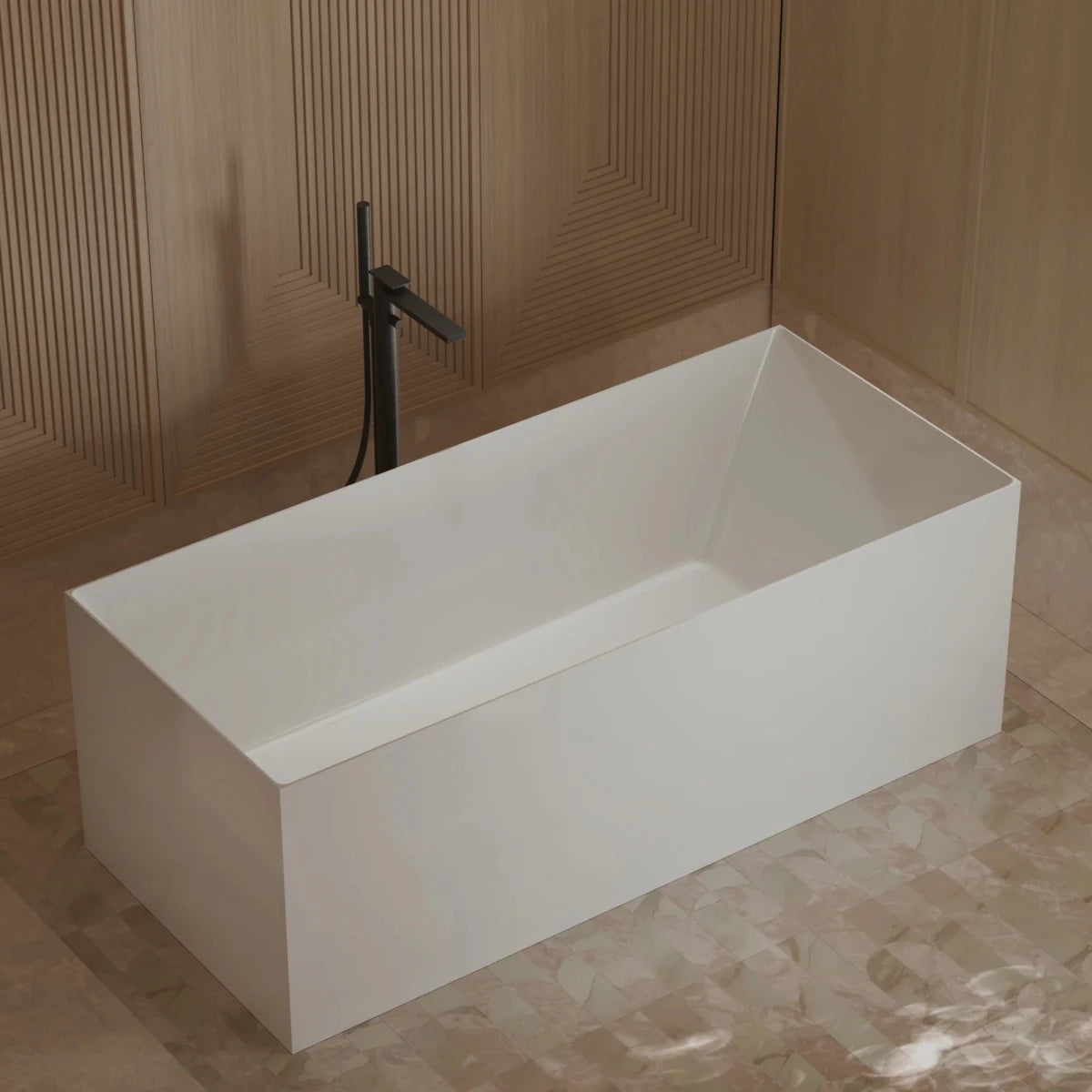 Monblari Acrylic Bathtub Freestanding Soaker Tub