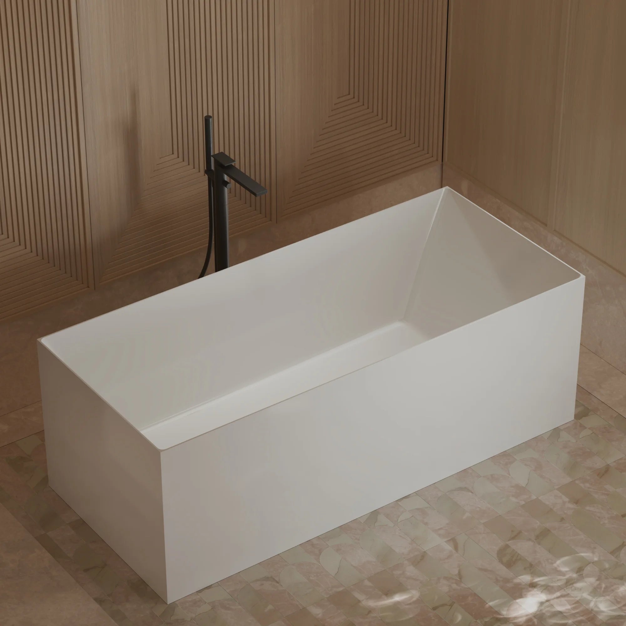 Monblari Acrylic Bathtub Freestanding Soaker Tub