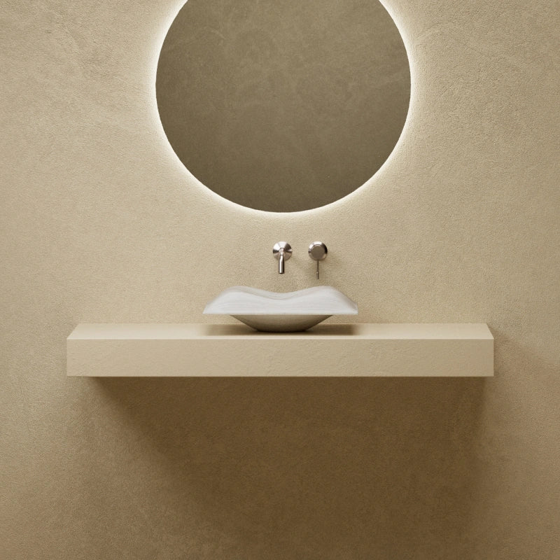 15.7" MonBlari Monro Series Contemporary Marble Bathroom Vessel Sink