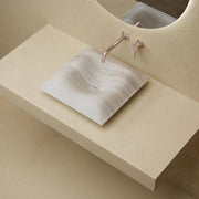 15.7" MonBlari Monro Series Contemporary Marble Bathroom Vessel Sink