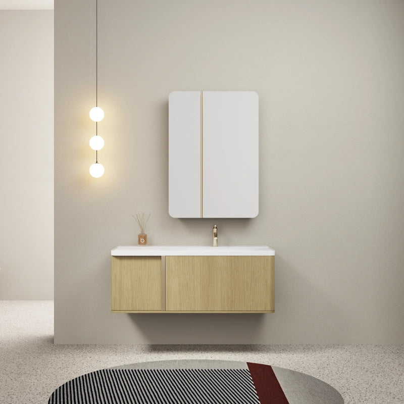 MonBlari PV Series Wood Bathroom Vanity with Mirror
