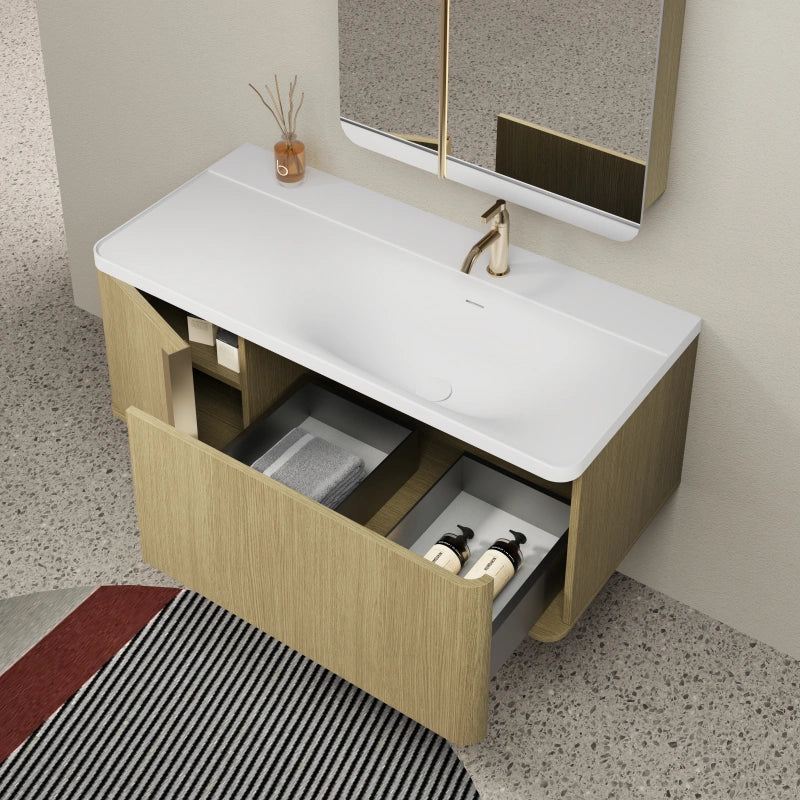 MonBlari PV Series Wood Bathroom Vanity with Mirror