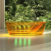 Monblari Yellow Resin Bathtub Double Walled Crystal Clear Tub