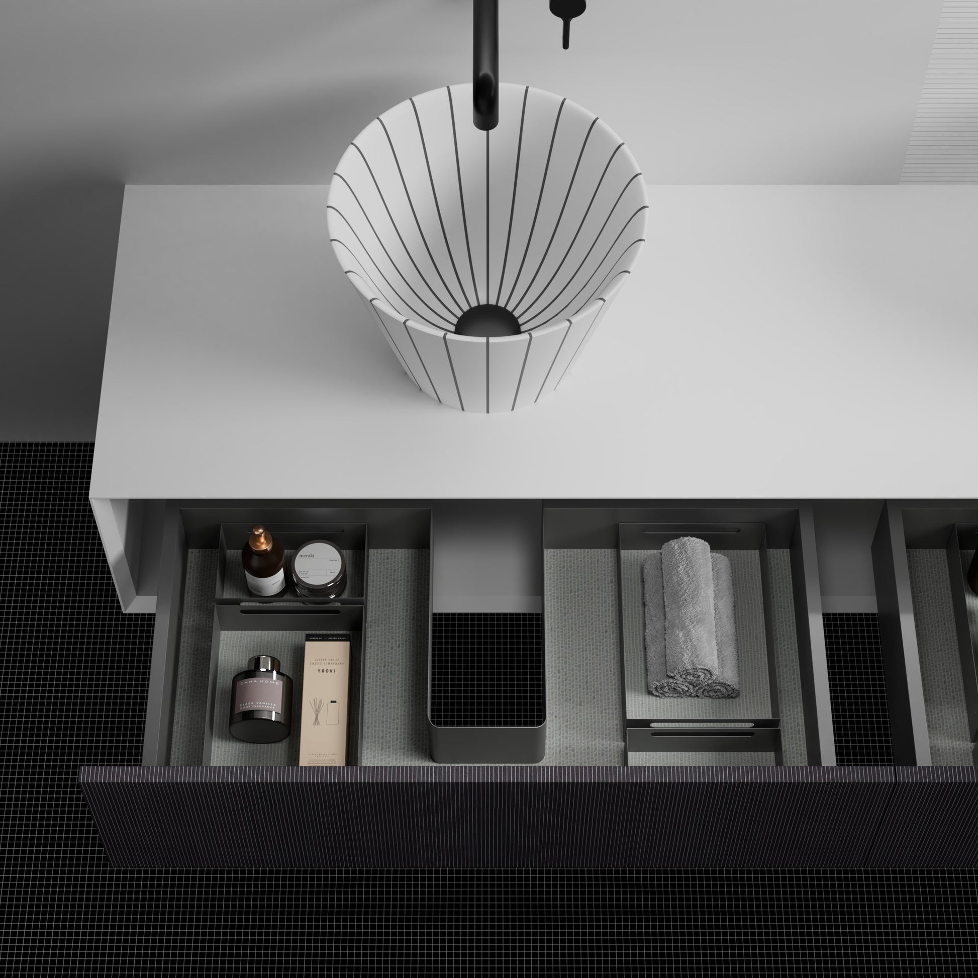 MonBlari SWING Bathroom Cabinet Set S-V0822-2 - TopCloseShot