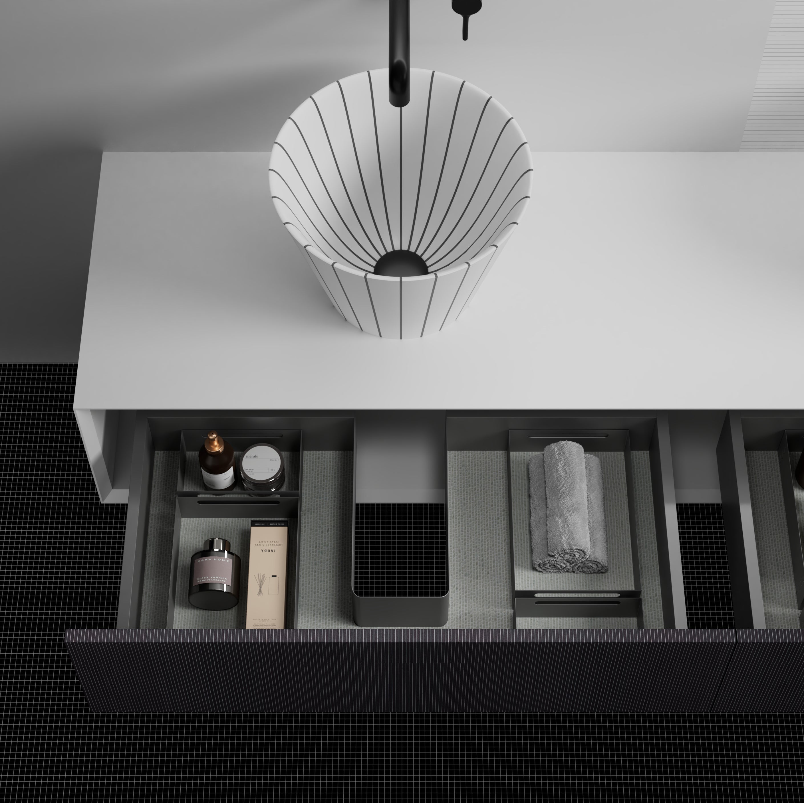 MonBlari SWING Bathroom Cabinet Set S-V0822-2 - TopCloseShot