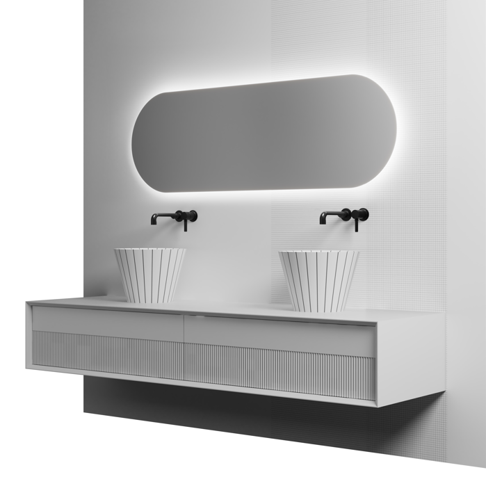 MonBlari SWING Bathroom Cabinet Set S-V08226-2-SideView