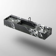 MonBlari SQUARE CLTY Single Sink Floating Marble Bathroom Vanity