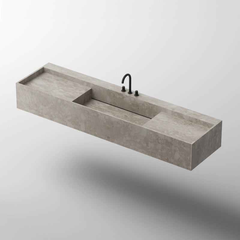 MonBlari SQUARE CLTY Series Contemporary Marble Wall-mounted Basin