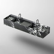 MonBlari SQUARE CLTY Series Wall-Mounted Double Marble Wash Basin