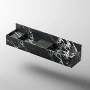 MonBlari SQUARE CLTY Series Rectangular Marble Bathroom Wall Mount Sink Fluted
