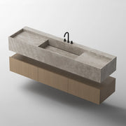 MonBlari SQUARE CLTY Series Floating Marble Vanity for Modern Bathrooms