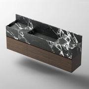 MonBlari SQUARE CLTY Series Floating Marble Bathroom Vanity