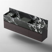 MonBlari SQUARE CLTY Series Marble Bathroom Vanity with Double Sink