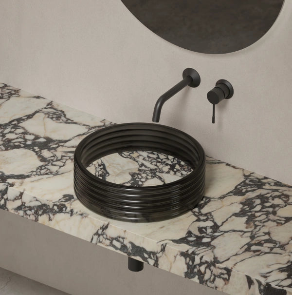MonBlari STRATA Series Marble Vessel Sink with Transparent Acrylic