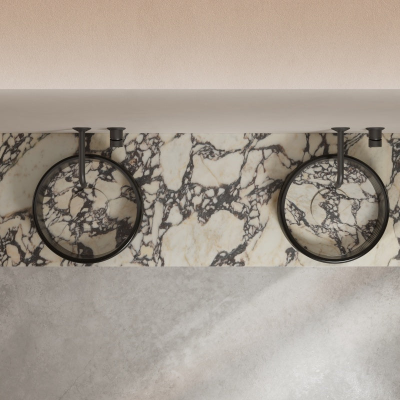 MonBlari STRATA Series Marble Vessel Sink with Transparent Acrylic
