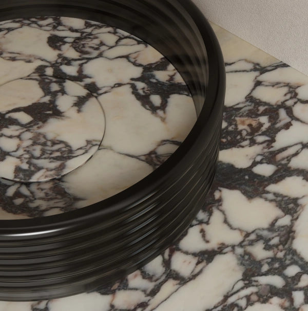 MonBlari STRATA Series Marble Vessel Sink with Transparent Acrylic
