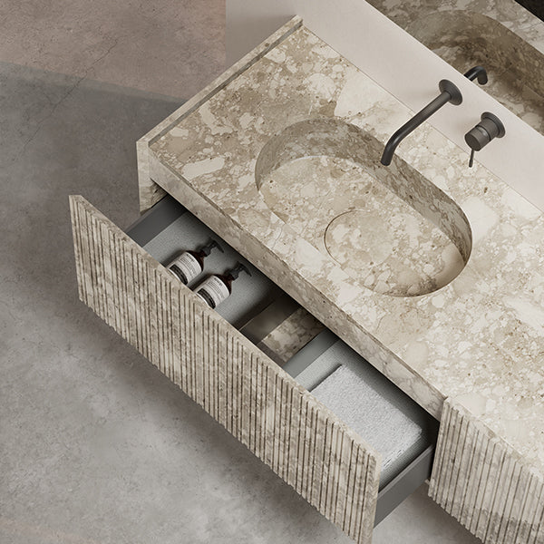 MonBlari STRATA Series Custom Bathroom Vanity Set with Double Undermount Sinks