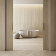 67 Inch MonBlari Venus Series Solid Surface Freestanding BathtubMR88871MW-FrontView