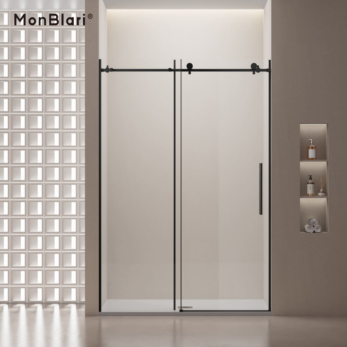 Monblari T-shaped Sliding Glass Shower Door