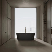 Monblari Solid Surface Oval Freestanding Soaking Bathtub