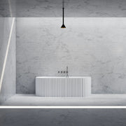 67 Inch MonBlari Solid Surface Back to Wall Bathtub