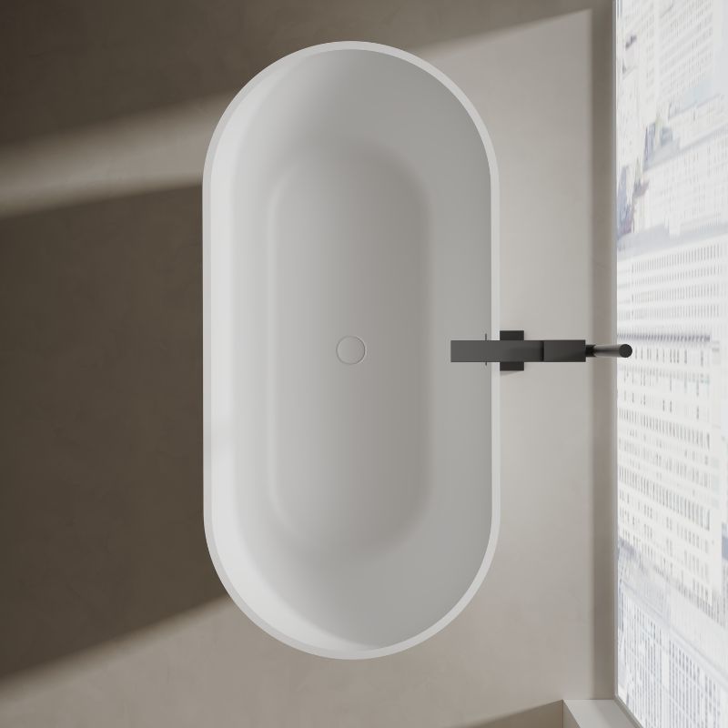59-67 Inch MonBlari Solid Surface Freestanding Bathtub