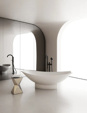 71 Inch MonBlari Solid Surface Freestanding Bathtub