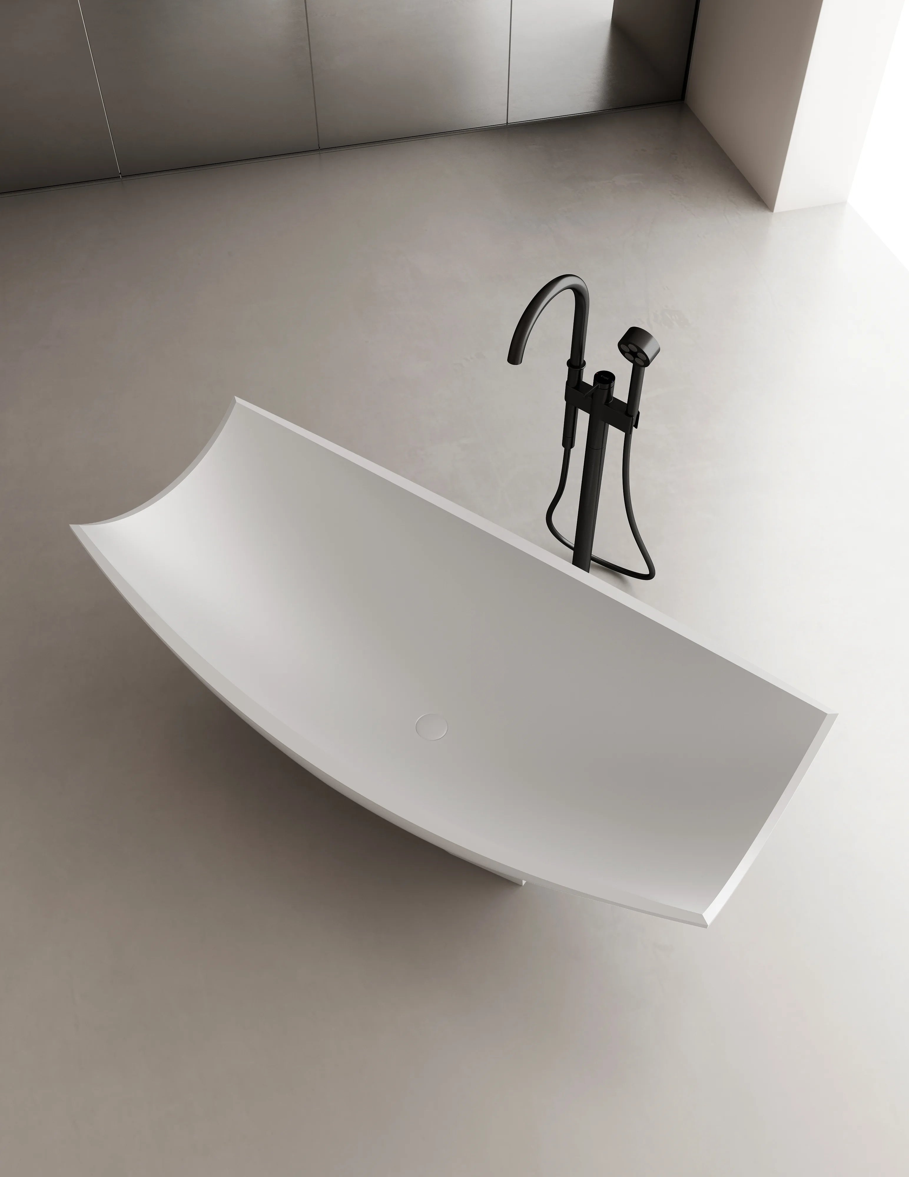 71 Inch MonBlari Solid Surface Freestanding Bathtub