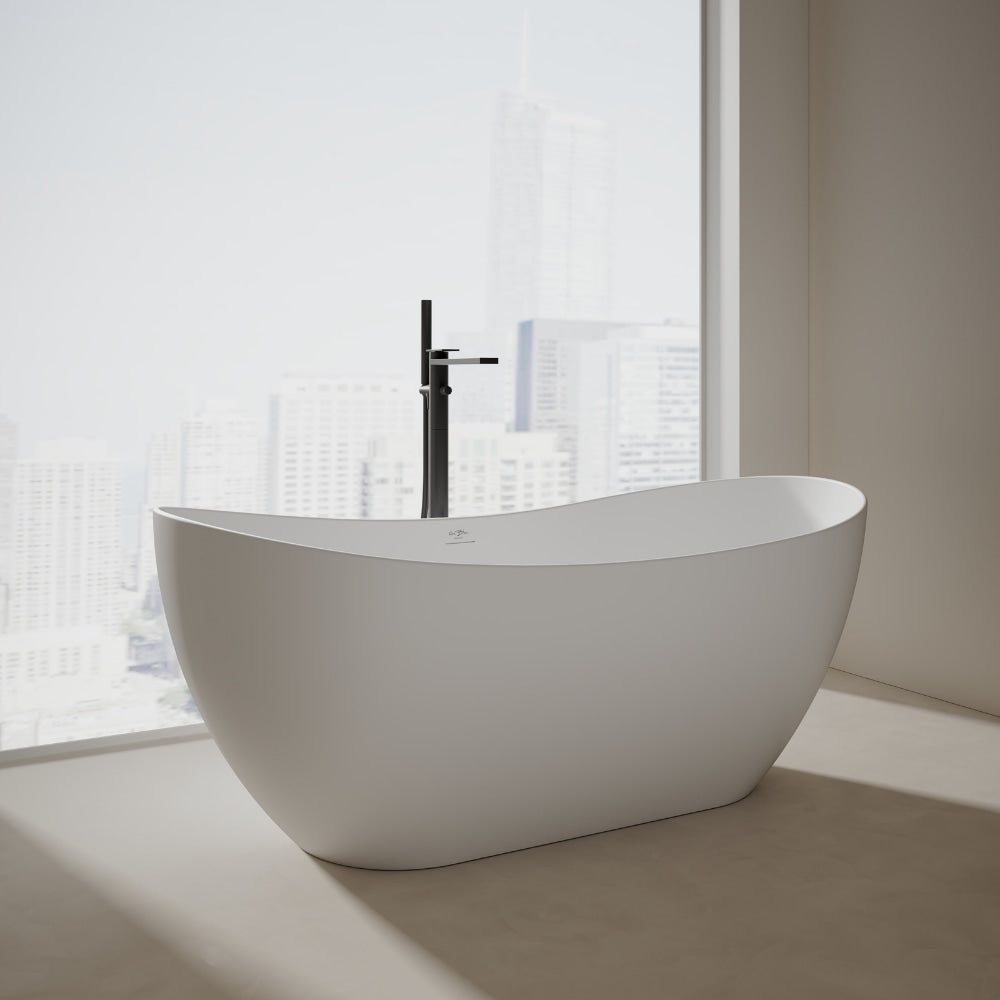 Monblari 59.1" Solid Surface tubs Surface Soaking bathtubs