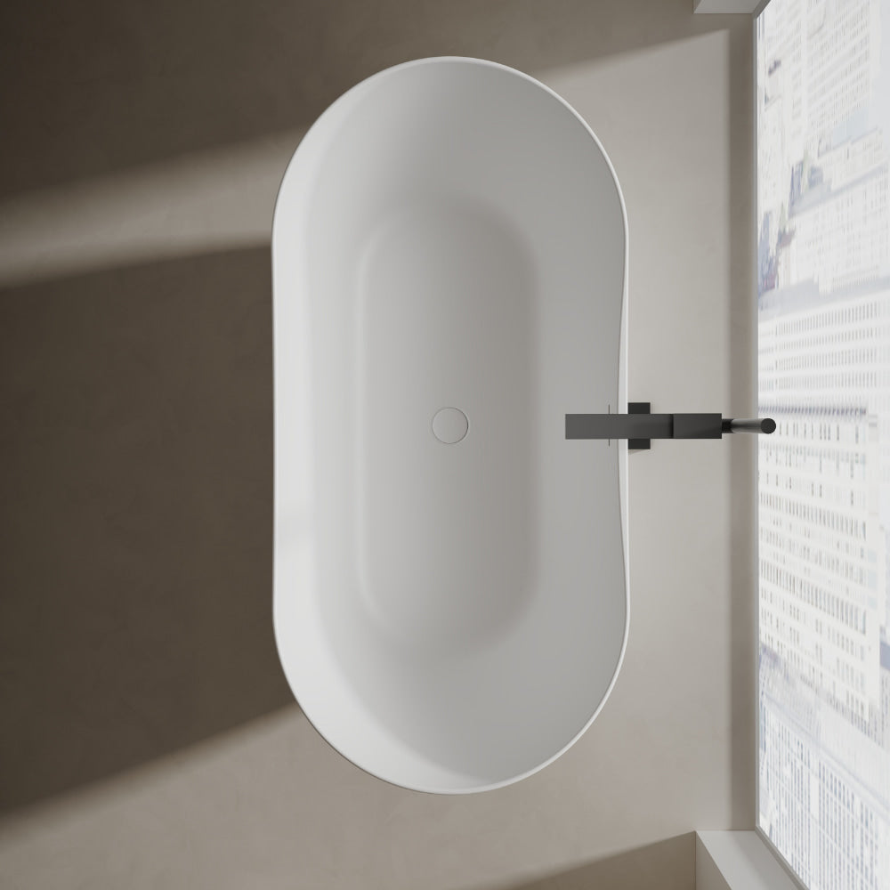 Monblari 59.1" Solid Surface tubs Surface Soaking bathtubs
