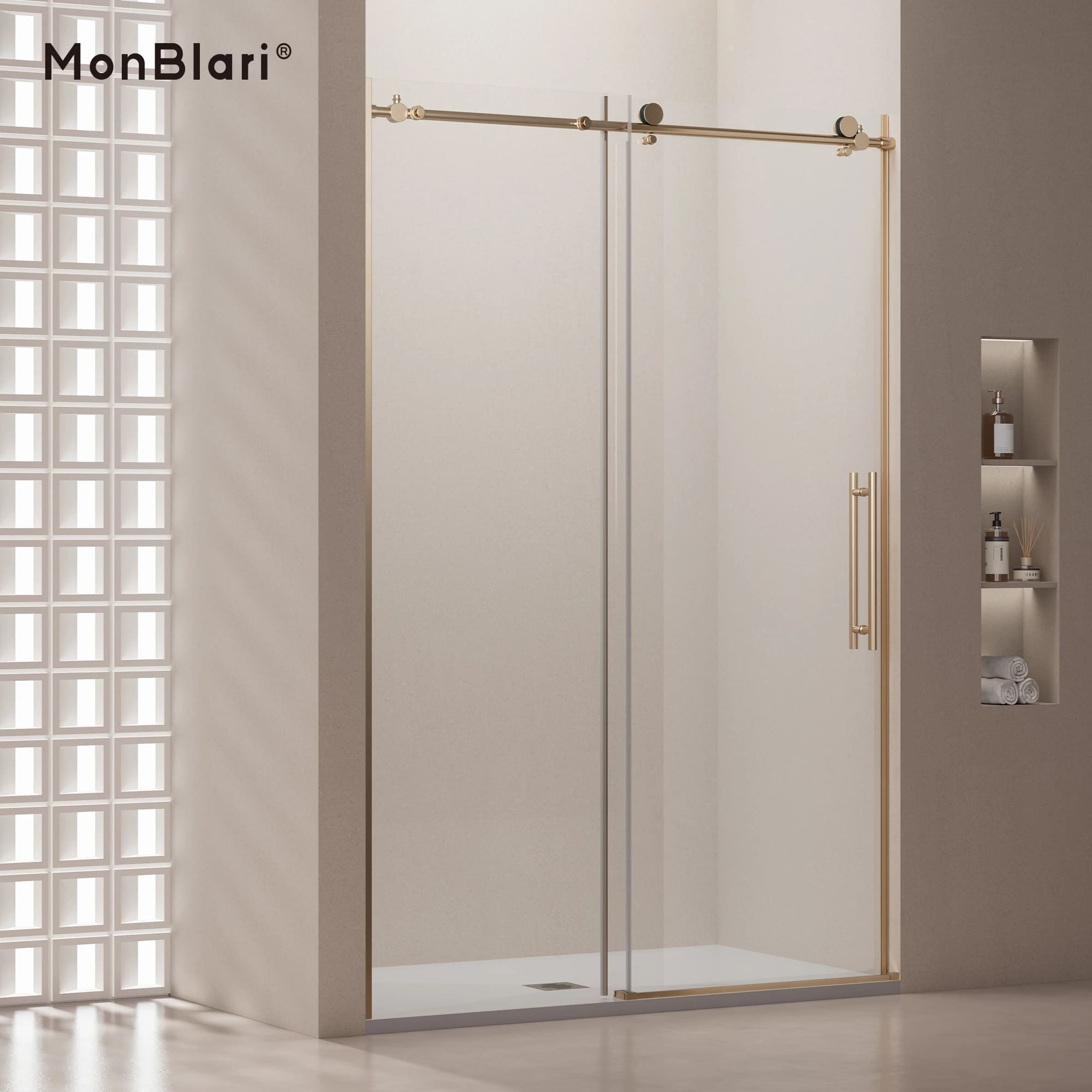 MonBlari Sliding Glass Shower Door 60" x 76"