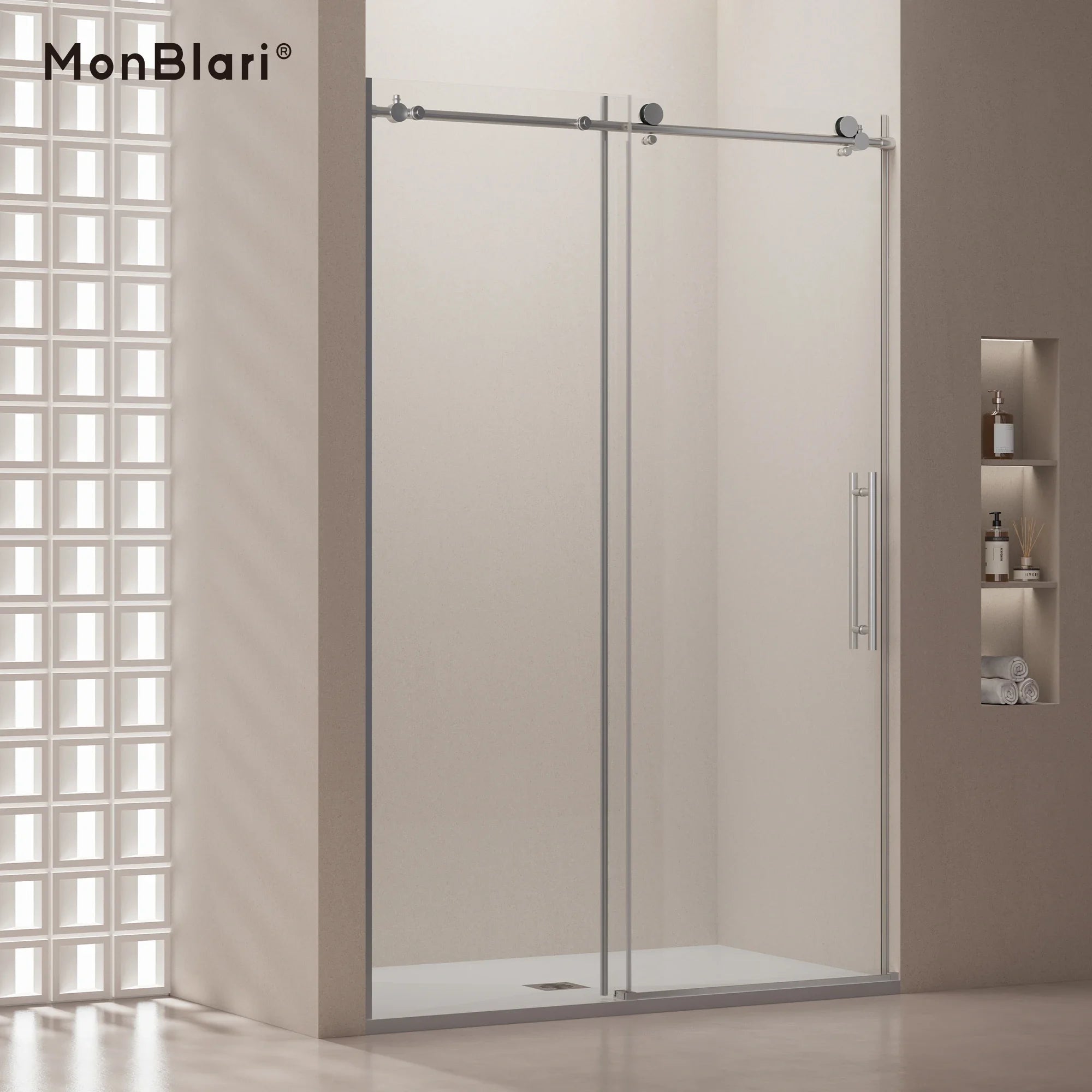 MonBlari Sliding Glass Shower Door 60" x 76"