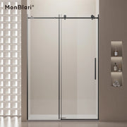 MonBlari Matte Black Sliding Glass Shower Door 60" x 76"
