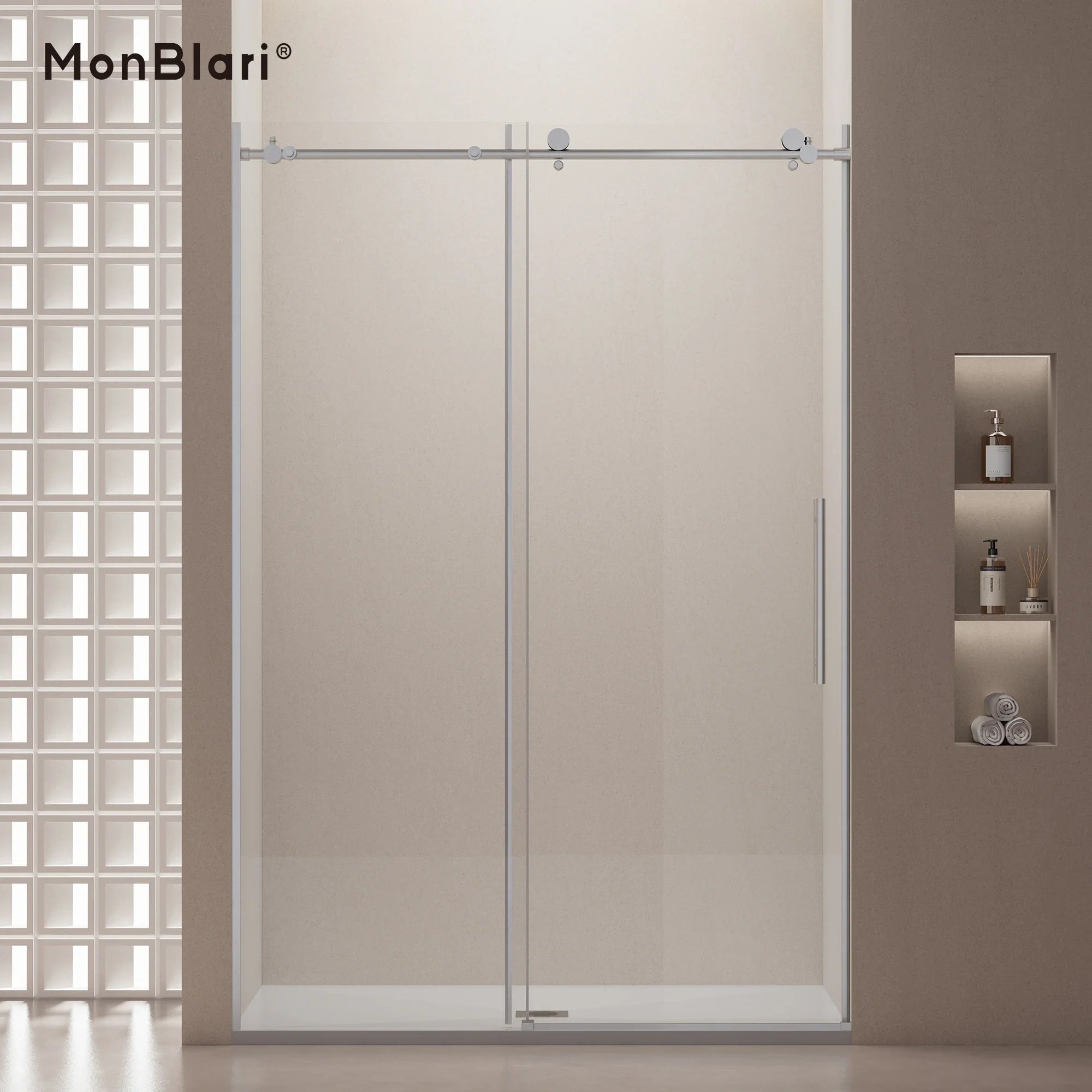 MonBlari Sliding Glass Shower Door 60" x 76"