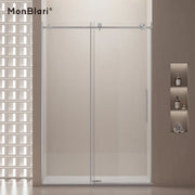 MonBlari Silver Sliding Glass Shower Door 60" x 76"