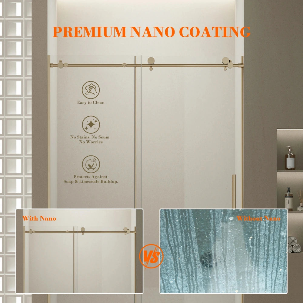 MonBlari Sliding Glass Shower Door 60" x 76"