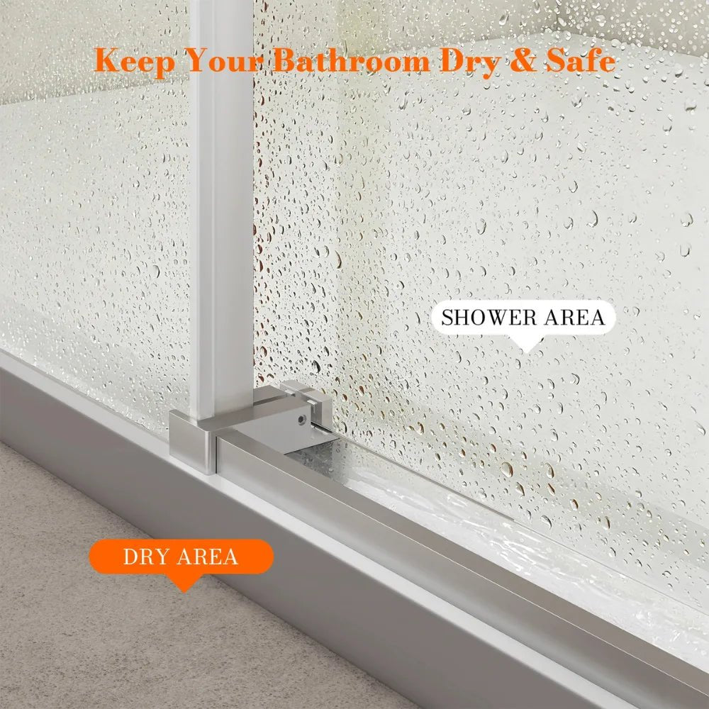 MonBlari Silver Sliding Glass Shower Door 60" x 76"