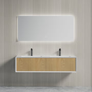 MonBlari Solid Surface Vanity With Mirror TW-2502-BACK TO WALL-FrontView