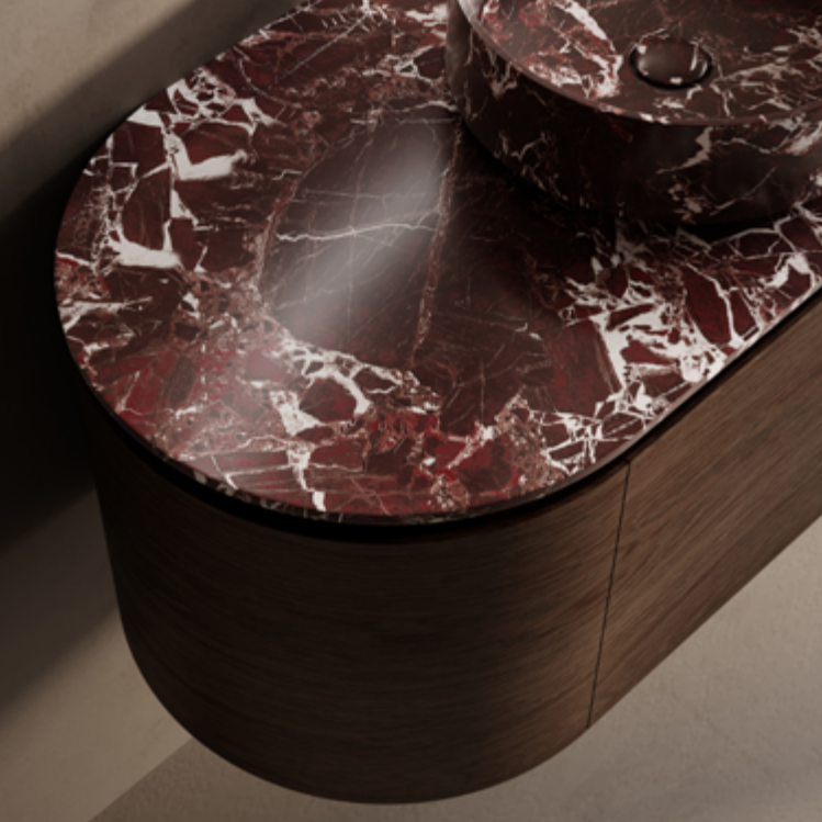 MonBlari Marble Vanity With Mirror TW-5001M-BACK TO WALL-TopCloseUp