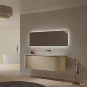 MonBlari Solid Surface Vanity With Mirror TW-5011-BACK TO WALL-SideView