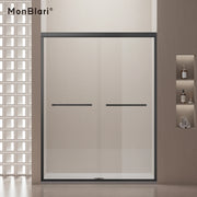 MonBlari Black Modern Sliding Glass Shower Door for Bathroom 60" x 76"