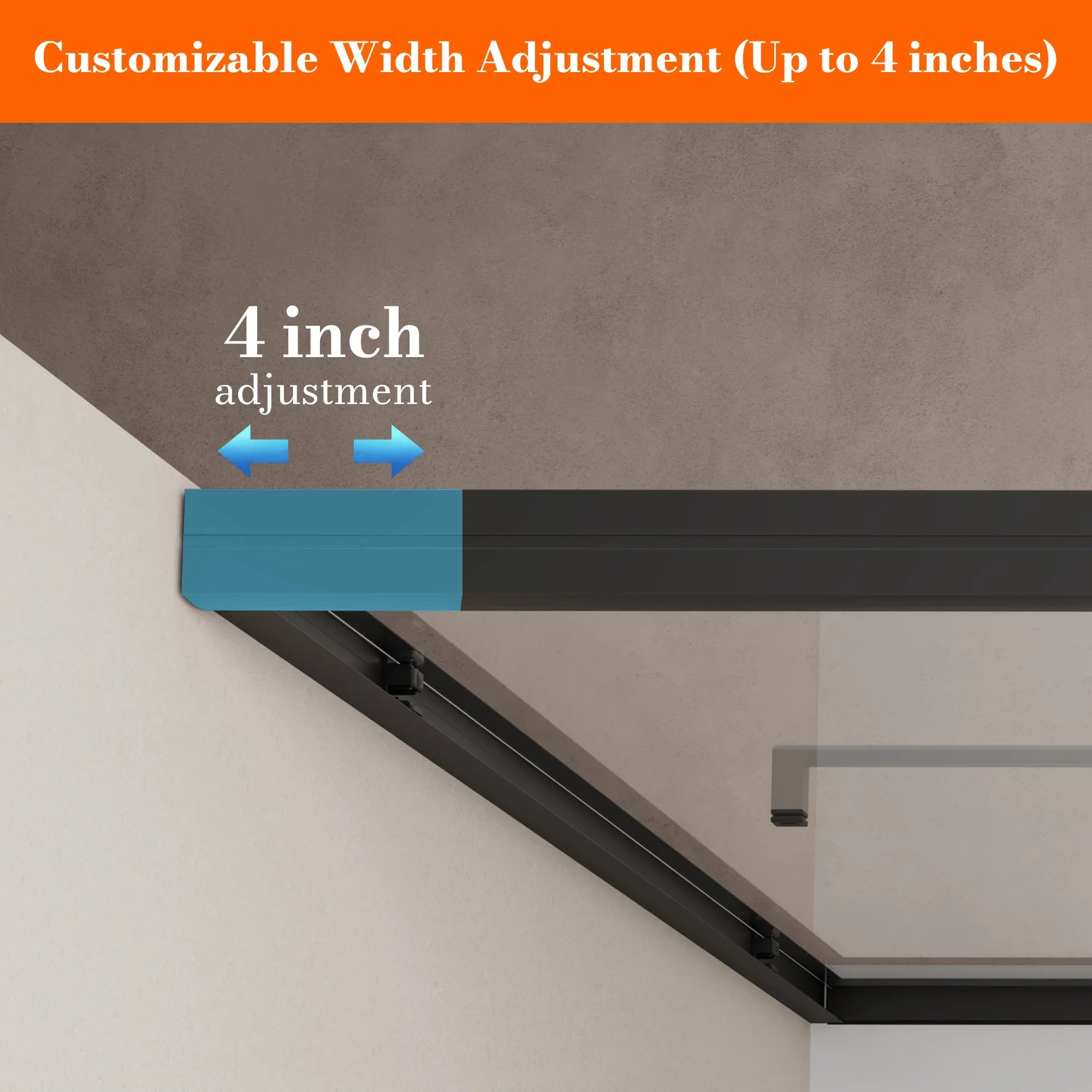 MonBlari Black Modern Sliding Glass Shower Door for Bathroom 60" x 76"