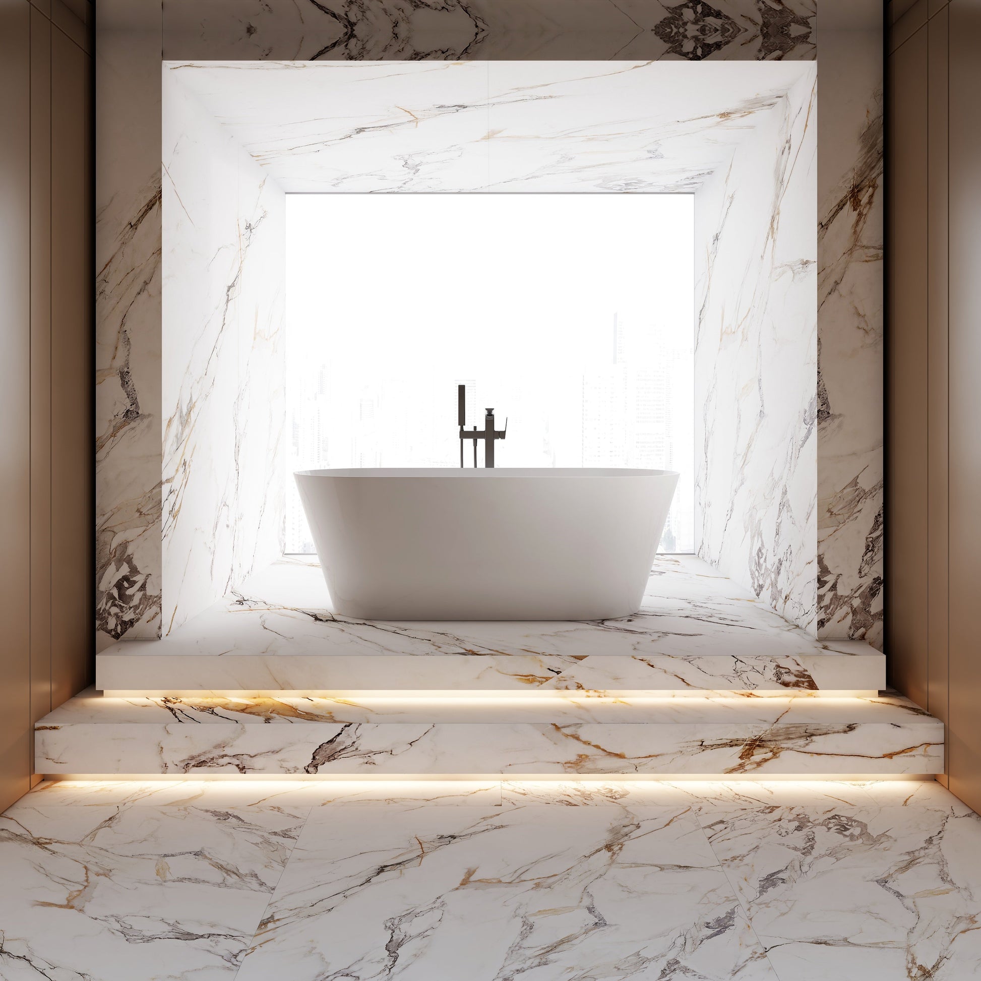 71 Inch MonBlari Acrylic Freestanding BathtubTW6611GW-FrontView