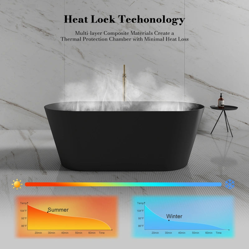 59-71 Inch MonBlari Acrylic Freestanding Bathtub