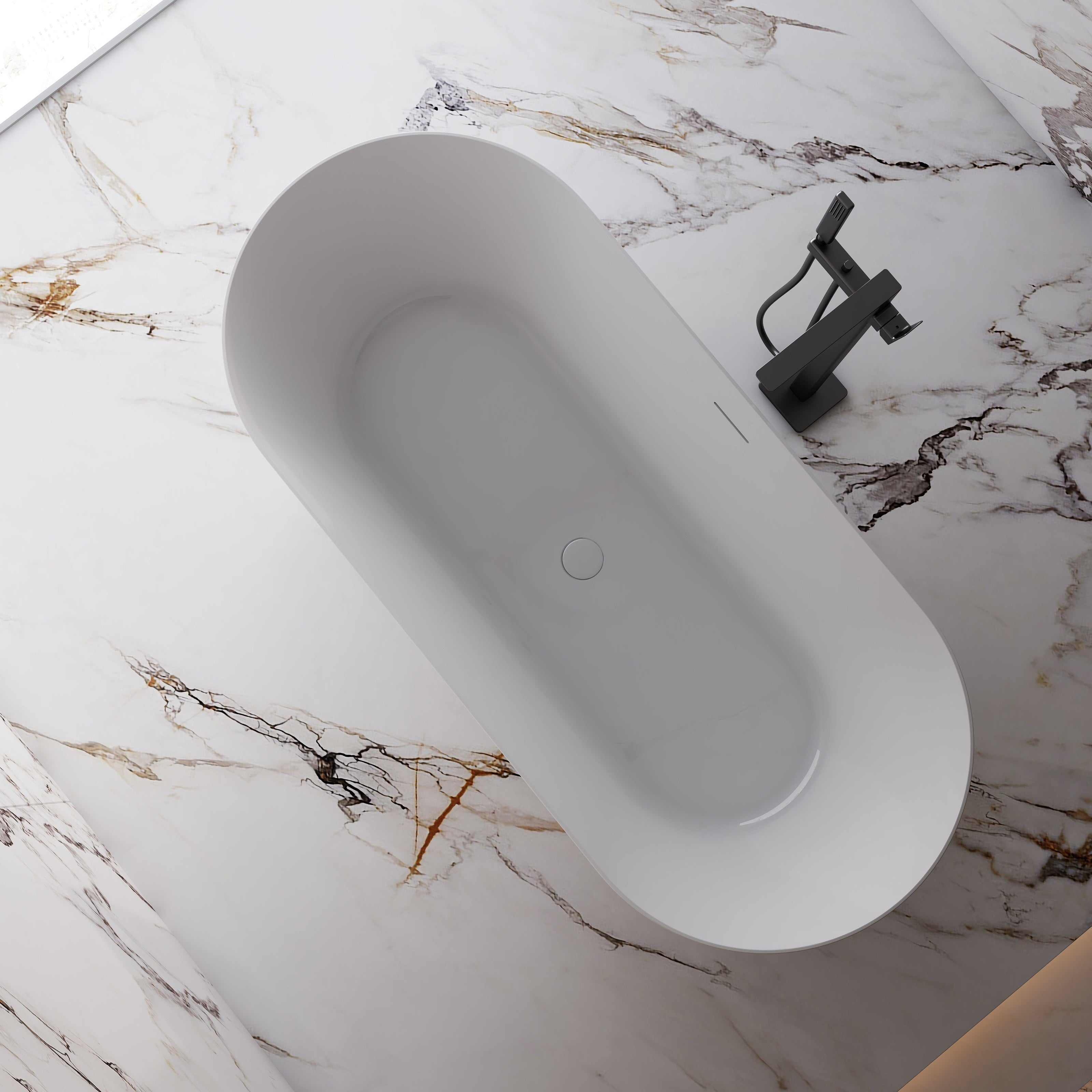 71 Inch MonBlari Acrylic Freestanding BathtubTW6611GW-TopView