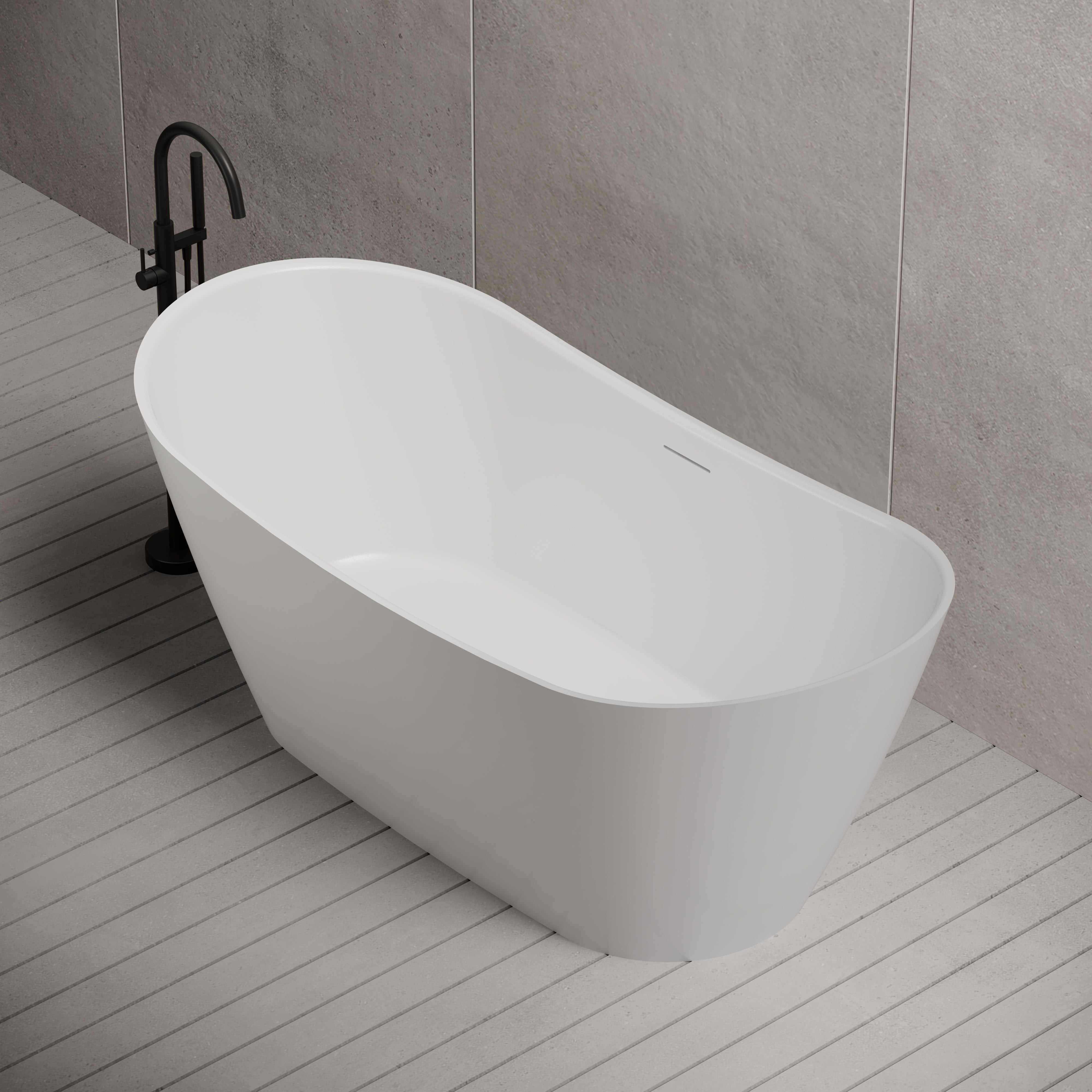 67 Inch MonBlari Acrylic Freestanding BathtubTW6612GW-RightTopView